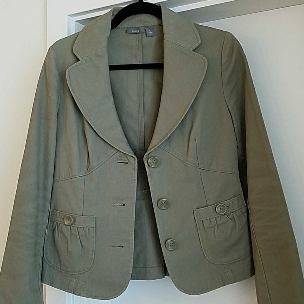 Olive Denim Blazer